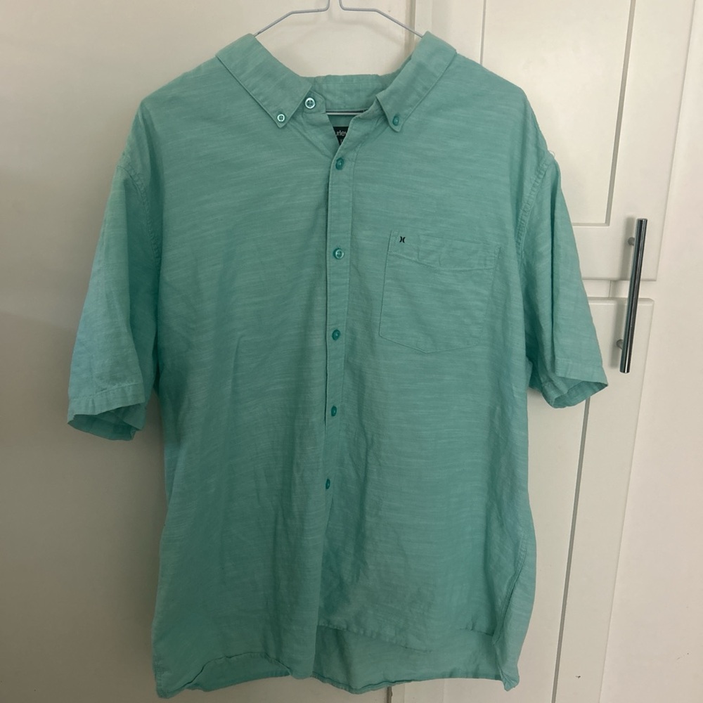 Hurley Men's Aqua Casual Button Down Shirt
